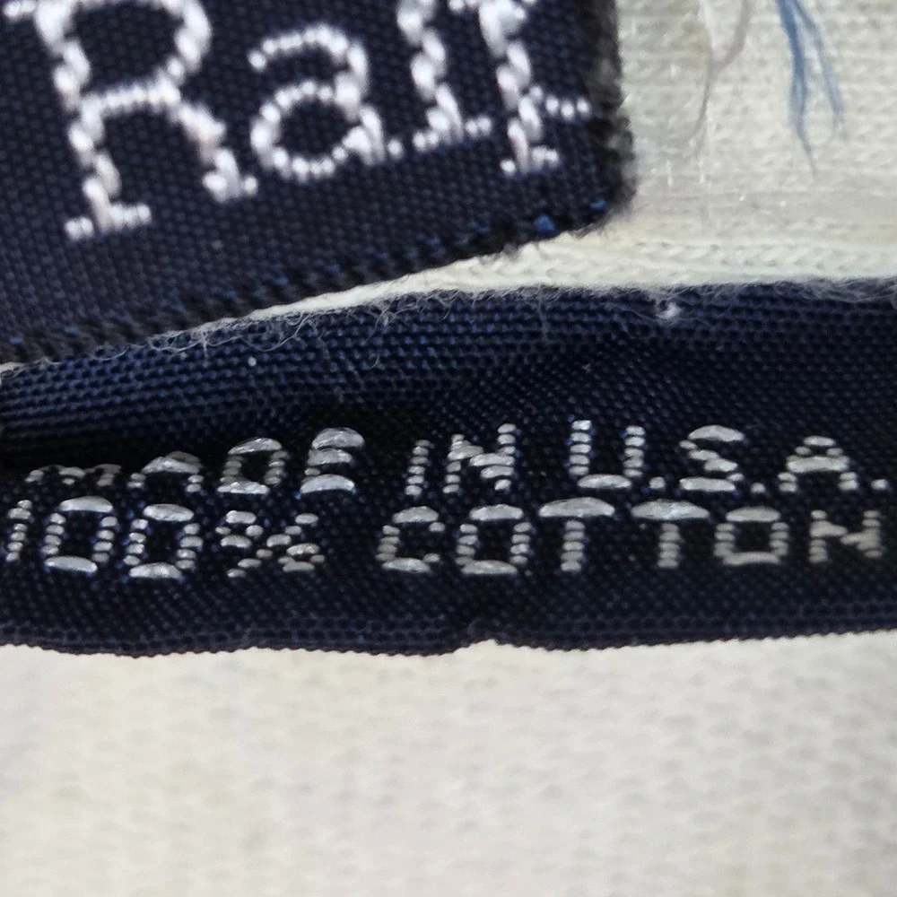 Polo Ralph Lauren Polo Shirt Mens Sz L Vintage Made in USA Pique Cotton Cream